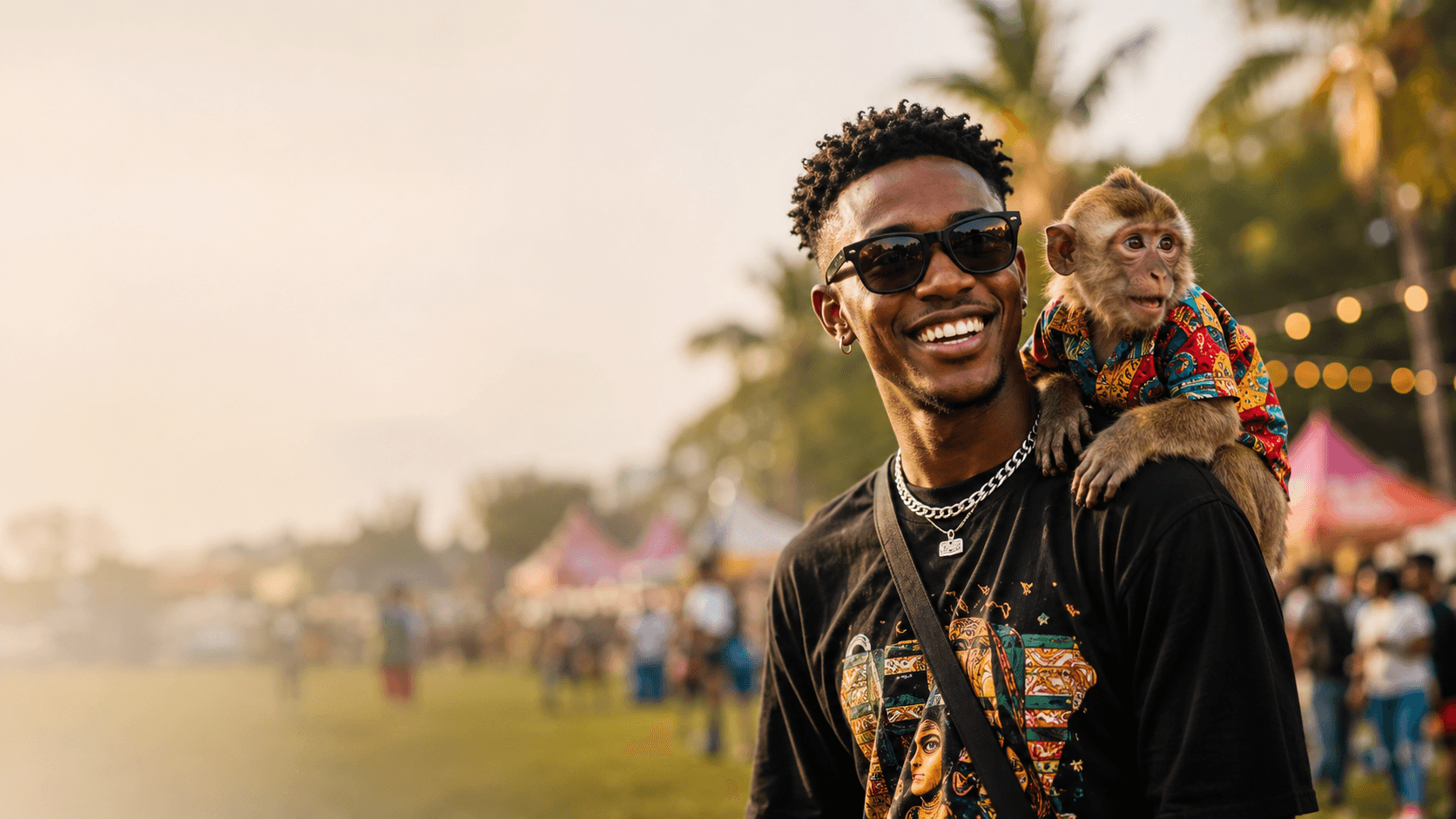Playful monkey at Lagos Pet Carnival